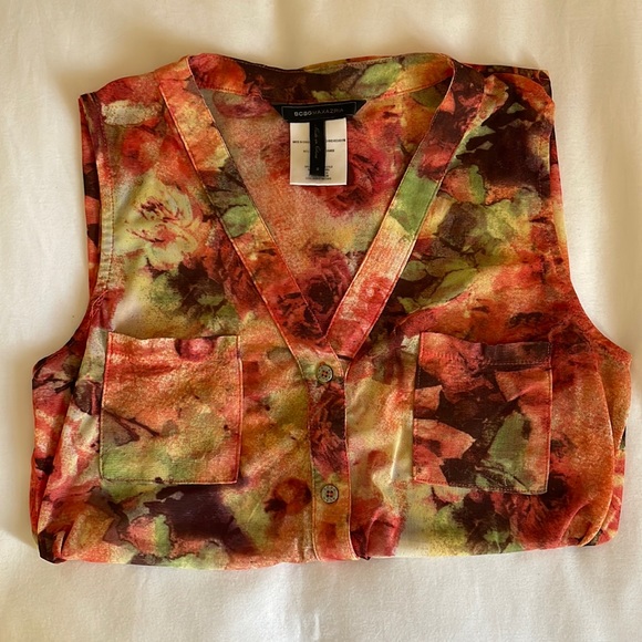 BCBG sleeveless semi-sheer blouse size S - Picture 2 of 4